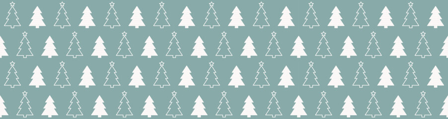 Christmas pattern with trees. Banner. Vector