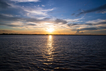 Beautiful Landscape View of Beach Dramatic Colorful Sunset