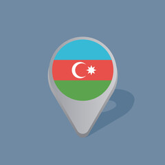 Obraz premium Illustration of Azerbaijan flag Template