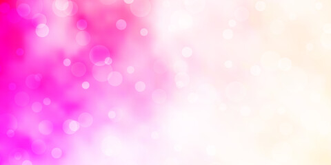 Light Pink vector background with bubbles.