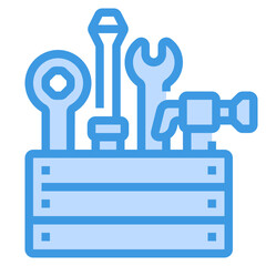 toolbox blue outline icon