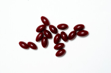 red lycopene on white background