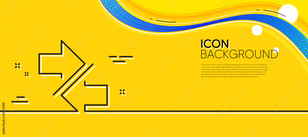 Aufkleber synchronize arrows line icon. abstract yellow background. communication arrowheads symbol. navigatio