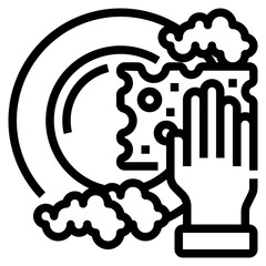 washing plates outline icon