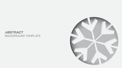Abstract 3 dimension snowflake paper cut on white background.