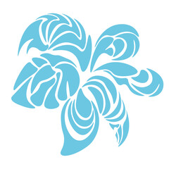 Abstract flower different petals.  Hand drawn modern vector illustration. Colorful trendy illustration. Floral design templates. All elements are isolated. Can be used as stencil or sticker.