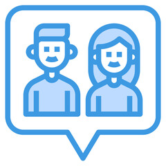 Chat blue outline icon