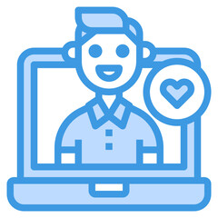 Follow blue outline icon