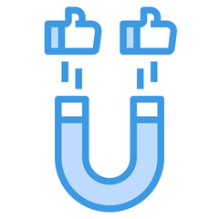 Magnet blue outline icon