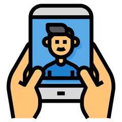 Video Call filled outline icon