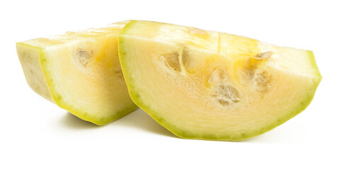 sliced zucchini on white background.isolate