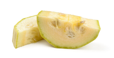 sliced zucchini on white background.isolate