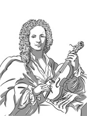 Vivaldi, Antonio 1678-1741, based on a famous painting, 1727	 - obrazy, fototapety, plakaty