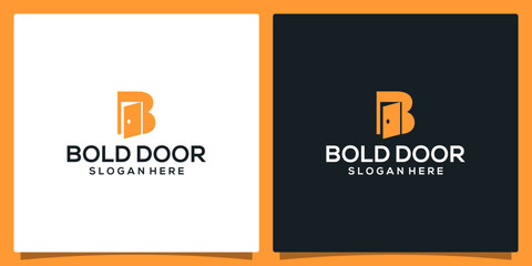 B Letter Logo Design Template with door logo vector design template vector template suitable for architecture, room and interior logo graphic design vector illustration. Symbol, icon, creative