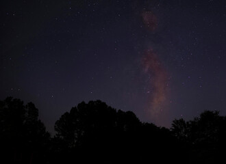 Fototapeta na wymiar Milky Way and stars in a North Carolina sky