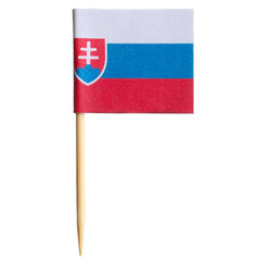 Small paper flag of Slovakia isolated on white