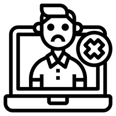 Unfriend outline icon