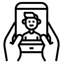 Video Call outline icon