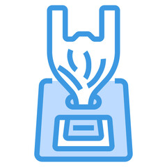 plastic bag blue outline icon