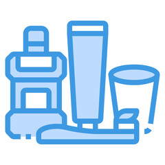 toiletries blue outline icon