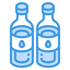water bottle blue outline icon