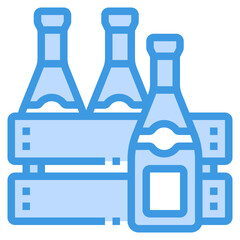 whisky blue outline icon