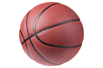 Basketball ball of classic design, with the texture of a pimple, on a white background, isolate