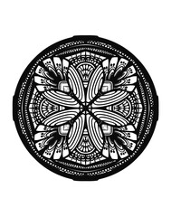 Mandala round stain glass design