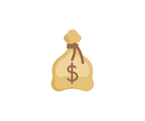 Money bag vector isolated icon. Emoji illustration. Coin sack vector emoticon