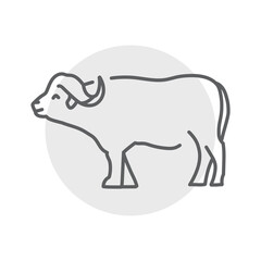 Buffalo color line illustration. Animals of Africa.