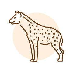 Hyena color line illustration. Animals of Africa.