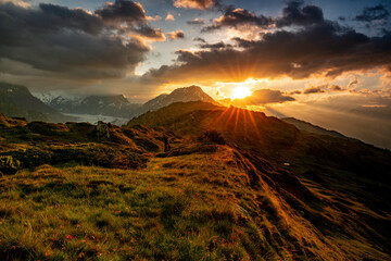 Fototapeta Słońce w górach obraz