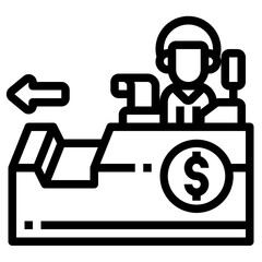 cash register outline icon
