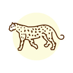 Leopard color line illustration. Animals of Africa.