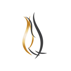 hair wave logo vector illustration design