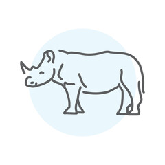 Rhinoceros color line illustration. . Animals of Australia