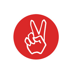 Obraz premium ピースサインのアイコン 2 イラスト