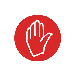 手のひらをこちらに向けた挙手のイラスト　アイコン