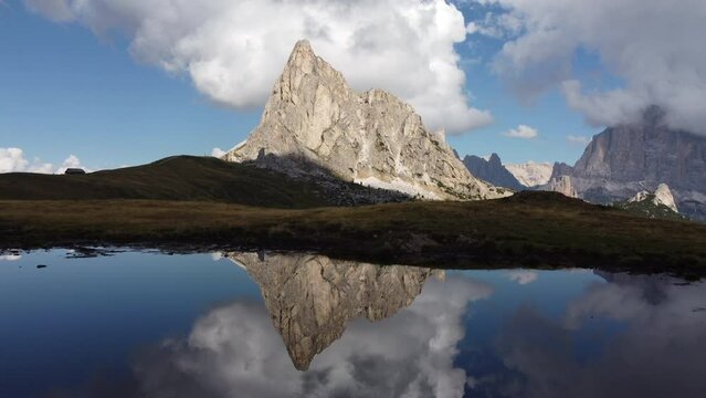 Passo Giau Pass, Ra Gusela and Averau Alpine Mountain in Dolomites, Veneto Italy