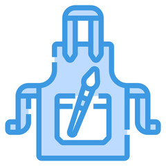 apron blue outline icon