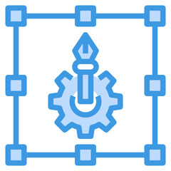 art and design blue outline icon