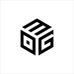initials OMG in hexagon logo vector