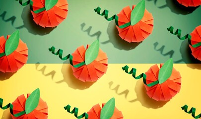 Paper craft autumn pumpkins