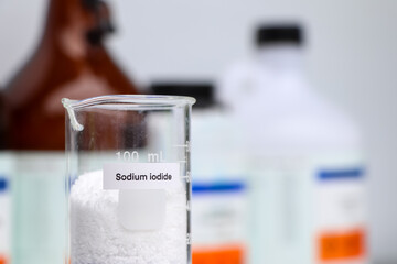 Sodium iodide in glass, chemical in the laboratory and industry