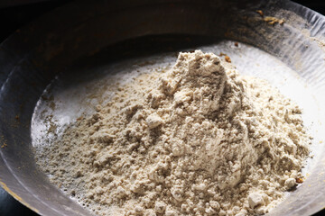 Flour For Spicy Indian Chakhali Making. Traditional Snacks For Diwali Festivals. Indian Fresh...