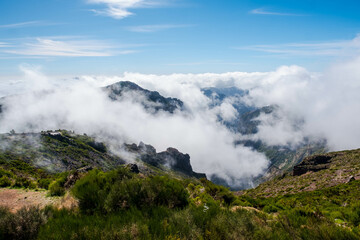 At the top of Pico Arieiro, the third highest in Madeira at 1813 meters high