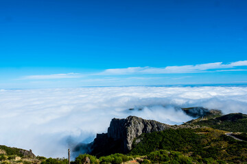 At the top of Pico Arieiro, the third highest in Madeira at 1813 meters high