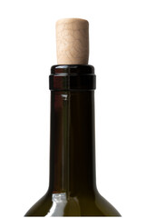 Bottle throat with a marble plastic stopper in cracks, which collapses as a concept for advertising against alcoholism and drunkenness