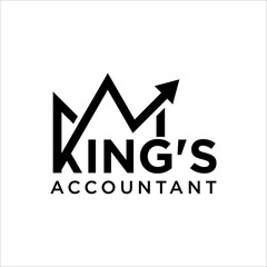 crown with arrow for accountant logo design template