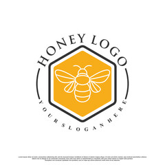 Honey logo design with creative concept Premium Vector